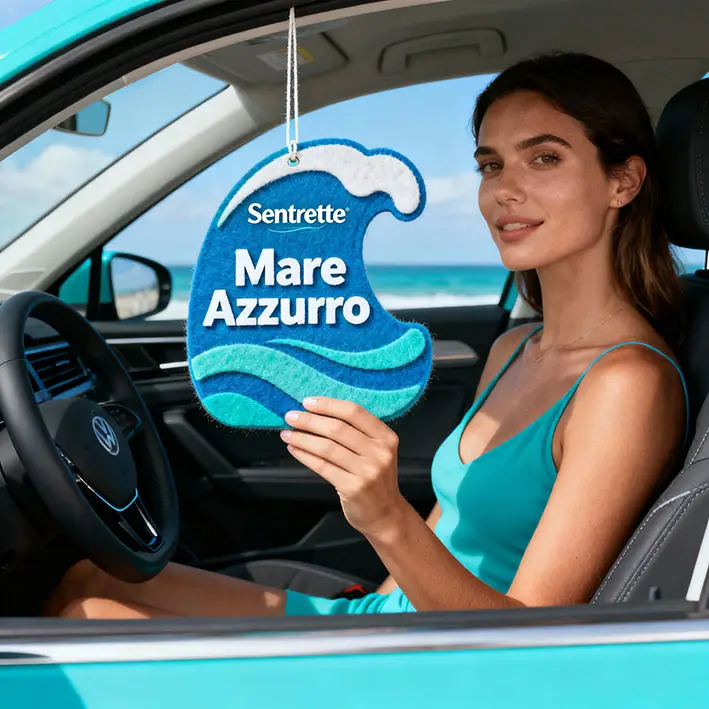 bester personalisierter Auto-Lufterfrischer hergestellt in Italien von Sentorette mit exklusiven Essenzen und langanhaltendem Duft